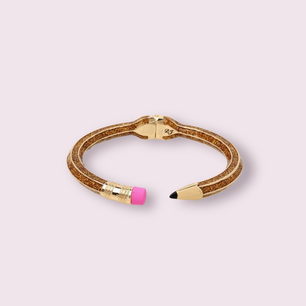 Betsey Johnson Gold Pencil Hinged Bracelet